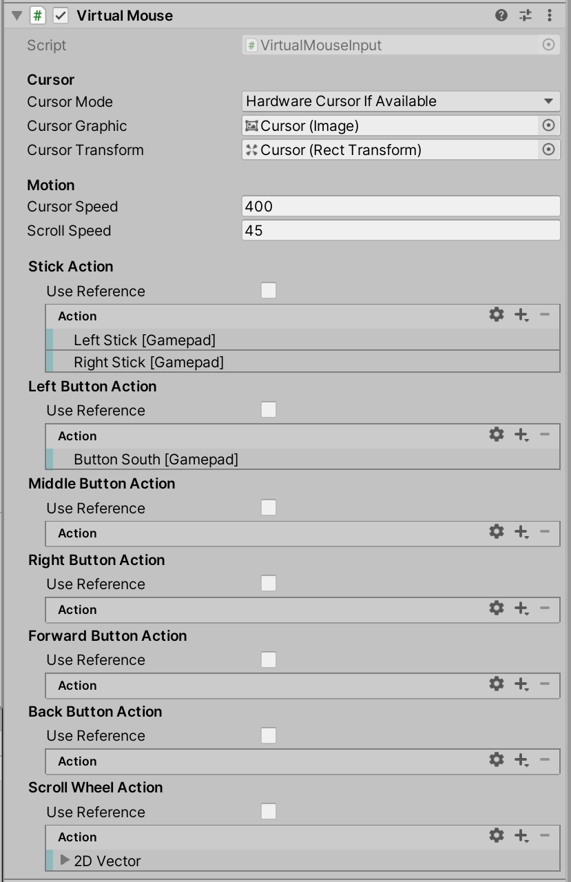 Virtual Mouse Input Component